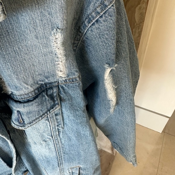 Boho Intentionally Rustic Denim Long Jacket - Picture 5 of 7